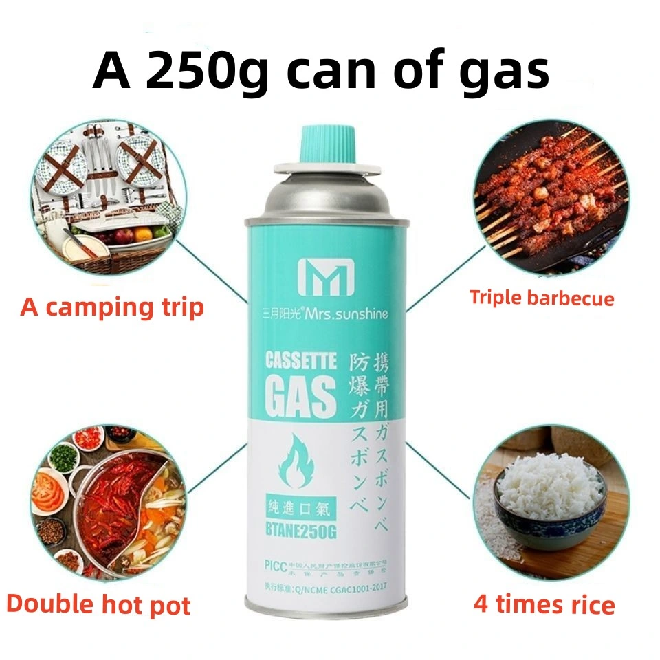 Butane Gas Cartridge Aerosol Straight Can with Gas Valve for Outdoor Picnics