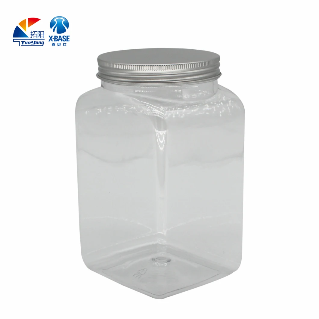Wholesale Square Jar for Candy 1200ml 1500ml Plastic Jerrican for Packages of Nut Plastic Bottle