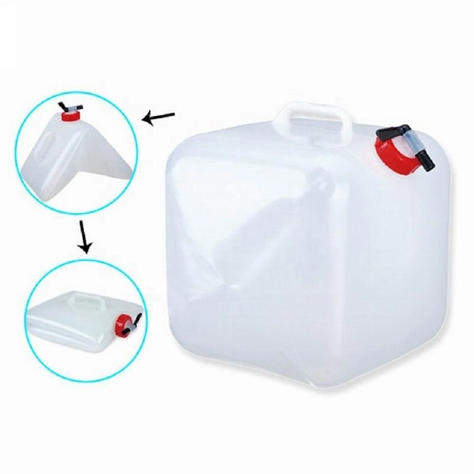 5L/10L/20 L LDPE/PE Transparent Food Level Camping Folding Plastic Disaster Relief Water Jerry Can