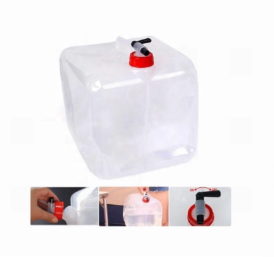 5L/10L/20 L LDPE/PE Transparent Food Level Camping Folding Plastic Disaster Relief Water Jerry Can