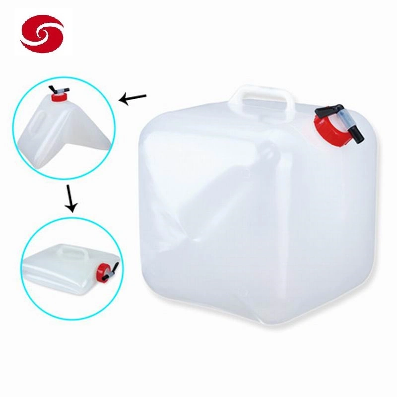 5L/10L/20 L LDPE/PE Transparent Food Level Camping Folding Plastic Military Disaster Relief Water Jerry Can