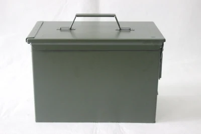 Boîte de munitions de l'armée militaire, boîte de munitions, boîte pour armes légères de construction en acier, acier verrouillable