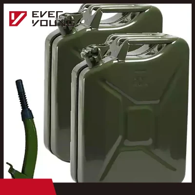 Jerrican de style otan 20L style métal acier récipient de stockage de liquide 20 litres de carburant vert jerrican
