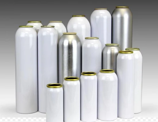 Cmyk personnalisé imprimant de petites boîtes de conserve de bouteilles de pulvérisation d'aérosol en aluminium rechargeables vides